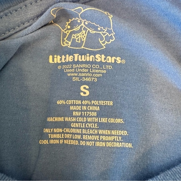 Little Twin Star T-shirt Authentic Genuine Blue Size Small Reach For The Stars - Picture 3 of 4